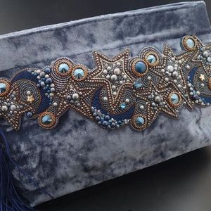 Bolso de mano bordado estilo bohemio único con decoración de perlas forro de diseño elegante al por mayor - Product Image 1