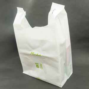 100% sac en plastique biodégradable sac d'emballage de t-shirt écologique sacs alimentaires en plastique de haute qualité avec Logos - Product Image 4