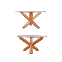Table à manger ronde en verre moderne et élégante Meubles de maison convertibles élégants avec un design élégant pour la décoration de la maison Métal Teakwood