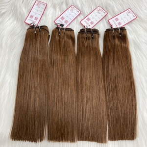 Extensiones de cabello humano de 12 pulgadas, cabello de trama a máquina de Color marrón oscuro de la mejor calidad, extensiones de cabello de trama a máquina - Product Image 3