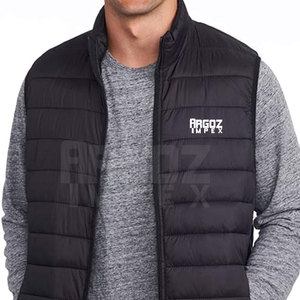 แจ็กเก็ตขนเป็ดแขนกุดสำหรับผู้ชายสินค้ามาใหม่โลโก้แบบคอตั้งพิมพ์โลโก้ได้ตามต้องการ - Product Image 4