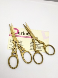 Gold Plasma Embroidery <b>Scissor</b> Stainless Steel Private Logo Embroidery <b>Scissors</b> Sharp Fine Pointed <b>Sewing</b> <b>Scissor</b> in Pakistan - Product Image 3