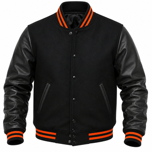 Blouson universitaire matelassé chauffant personnalisé pour homme, en laine et 100 % coton, décontracté, avec logo frontal - Product Image 1