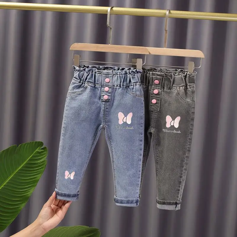 Pantalones de dibujos animados de alta calidad para niñas, Peto vaquero, ropa para niños y niñas, venta al por mayor