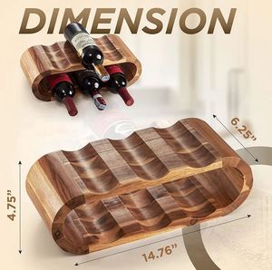 Porte-bouteille de vin en bois de qualité supérieure pour cuisine décoration de la maison table à manger champagne vin présentoir support bar - Product Image 2