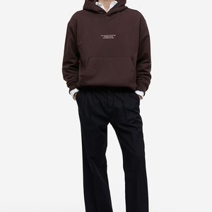Sudadera con capucha negra con estampado de abullonado de material de algodón puro con y sin diamantes de imitación para hombre - Product Image 2