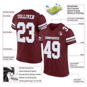 Maillot de football américain à séchage rapide uniforme personnalisé pour les compétitions de niveau scolaire universitaire des jeunes - Product Image 6
