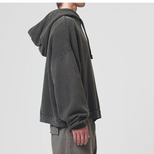 Sudadera para hombre Sudadera con capucha de gran tamaño Essentials Pullover Lavado sobre tamaño Jersey de algodón en blanco Vintage Stone Acid Washed Hoodie - Product Image 5