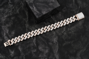 Pulsera de cadena de eslabones cubanos B2B VVS Lab Iced Out Lab Grown Diamond Jewelry 10K 14K Rose Gold del fabricante India - Product Image 3