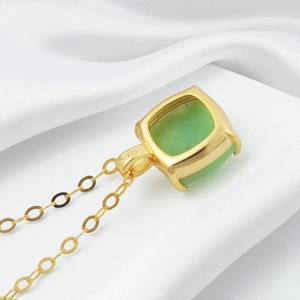 Argent Sterling Coussin Forme Quartz Fumé Prong Set Charme Pendentif 18 Pouces Chaîne Collier Bijoux - Product Image 3