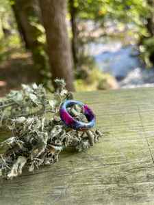 Anillos de Resina Acrílica Transparente en Forma de C, Anillos de Acetato Coloridos para Mujer, para Fiestas - Product Image 2