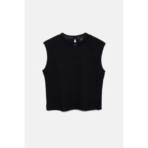 Chemise en dentelle à manches courtes et col rond décontractée pour femmes, haut en coton tricoté, bouton, printemps/été, fêtes - Product Image 2