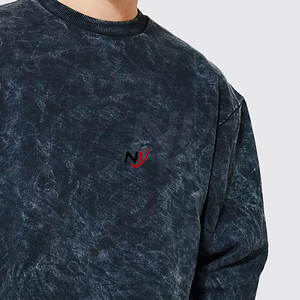 2025 Venta directa de fábrica Hombres Lavado ácido Sudadera Logotipo personalizado Lavado ácido sólido Sudadera para hombres - Product Image 2