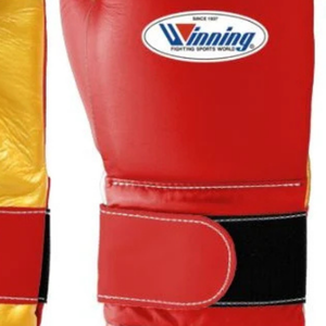 Professional Red Gold Leather Boxing Gloves <b>Velcro</b> Wrist Training Sparring Gloves for Men and Women - Product Image 6