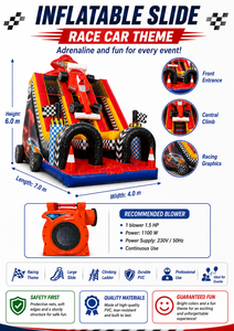 Aire de jeux gonflable professionnelle 7x4x6h m – Toboggan gonflable en PVC – Utilisation professionnelle en extérieur/intérieur – Conforme aux normes européennes - Product Image 4