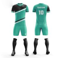 Ensemble de Tenue de Football Personnalisée avec Logo Jaune Marine pour Adultes - Maillot, Short, Chaussettes - 100% Polyester Respirant à Séchage Rapide, Extensible dans les Quatre Sens