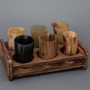 Mug à boire en corne de buffle naturelle vintage court, fait à la main, style animal poli, toucher réel, taille personnalisée pour - Product Image 2