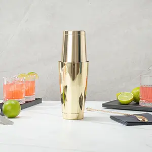 Shaker à cocktails en acier inoxydable plaqué or de luxe, articles de bar haut de gamme pour bar à domicile, fête et cadeaux, fournisseur en gros - Product Image 4