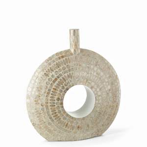 Ensemble de vases en nacre blanche faits à la main, élégant présentoir à fleurs pour la décoration intérieure en provenance du Vietnam - Product Image 3