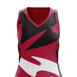 Robe de netball de sport pour femmes au design original Uniforme de netball cool en taille adulte en polyester - Product Image 1