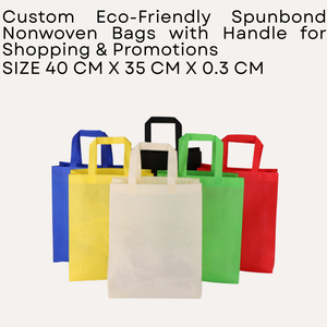 Bolsas no tejidas Spunbond respetuosas con el medio ambiente personalizadas con asa para compras y promociones - Product Image 1