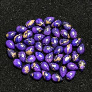 AAA + tamaño personalizado de alta calidad 7X10MM forma de pera cobre púrpura Natural Kingman turquesa cabujón joyería de piedras preciosas sueltas - Product Image 1