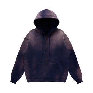 100% algodón unisex desgaste transpirable sol desvanecimiento lavado ácido calidad superior liso Sudadera con capucha hecho a medida - Product Image 4