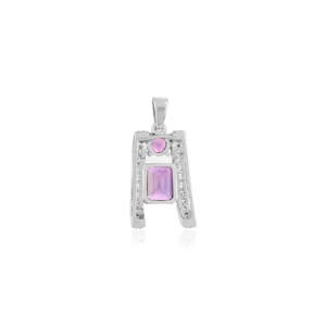 925 Solid Sterling Silver Natural <b>Amethyst</b> Minimalist Fine Charm Luxury 100% Handmade Retro Style <b>Pendant</b> With Rhodium Plating - Product Image 5
