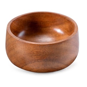 Ensemble de bol de service de restaurant de maison moderne personnalisé de haute qualité fabriqué à la main en bois naturel hautement poli sculpté importation inde - Product Image 5