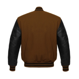 Chaquetas Varsity de Invierno Personalizadas con Cuerpo de Lana y Mangas de Cuero, Transpirables, Resistentes al Viento, para Hombre, para Interiores y Exteriores - Product Image 2