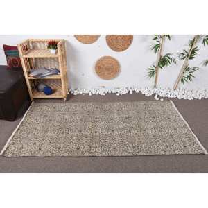 Alfombra de lana china tradicional vintage de 3,3x6,4 pies, diseño de retales marrón beige, respaldo de látex, estilo clásico para adolescentes, tamaño 9x12 - Product Image 1