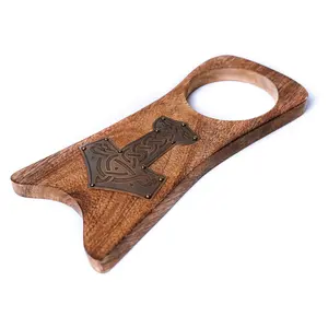 Cuerno de Bebedero Vikingo de Búfalo de Lujo, Personalizable con Logotipo, de Alta Calidad, Hecho a Mano en India, con Base de Madera, Pulido a Mano, de Concha Genuina, Artesanía Natural - Product Image 4