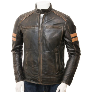 <b>Lightweight</b> Leather Motorbike <b>Jacket</b> for <b>Men</b>-Windproof Waterproof Breathable Anti-UV Plus Size Plain Dyed Custom Design - Product Image 1
