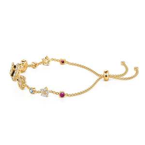 Bracelet jonc Jeulia en acier inoxydable plaqué or, motif papillon et fleur, style vintage classique, cadeau idéal - Product Image 2