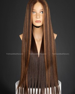 <b>Brown</b> <b>Wig</b> Ready to Wear Vietnamese Human Hair Vendors dye Color Customize Wholesale - Product Image 3
