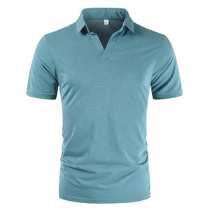 Polo décontracté pour homme, design haut de gamme, manches courtes, en coton respirant, uni, avec logo personnalisé, coloré et confortable - Product Image 1