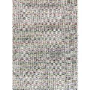 พรมลายเรขาคณิต Abrash ADWV-13047 ทำจากขนสัตว์และใยวิสโคส สีเขียว สำหรับใช้ในบ้าน - Product Image 1