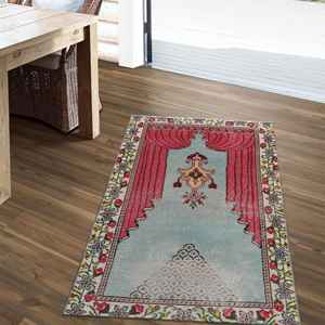 Vintage Pattern <b>Rug</b>, Soft Prayer, Muslim <b>Rug</b>, Oushak <b>Rug</b>,Nonwoven Soft <b>Rug</b> - Product Image 5