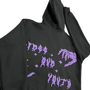 Sweat à capuche avec logo personnalisé recadrée et broderie pour hommes haute qualité Streetwear lourd 100% sweats à capuche en coton - Product Image 2