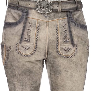 Elegante Lederhosen bávaro, Kniebund Hosen, Hombres Ledersosen Trachten Lederhosen Pantalones de cuero con tirantes 2025 - Product Image 3
