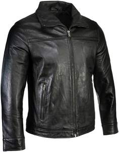 Veste en cuir coupe-vent personnalisable de haute qualité pour hommes col montant broderie avant vêtements de mode uniques Service OEM/ODM - Product Image 1