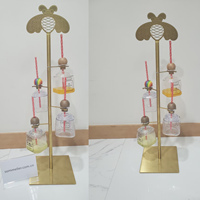 Patron Margarita Tree Mini Gobelets de Cocktail Écologiques en Acier Inoxydable Doré, Style Américain Premium, avec Couvercle et Support, pour Fêtes, 6-10