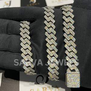 Haute qualité VVS diamant cubain lien chaîne collier personnalisé Miami Hip Hop bijoux avec chaînes fines pour cadeau - Product Image 5
