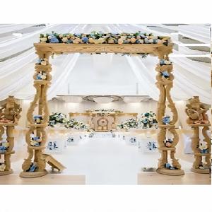 Ensemble de mandaps de mariage en bois de style reine USA Mandaps en bois massif pour la décoration de mariage meilleur prix exportation directe du fabricant - Product Image 2