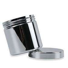 Pot rond en aluminium pour crème cosmétique avec finition polie miroir, couvercle en métal personnalisable, idéal pour les cosmétiques - Product Image 3