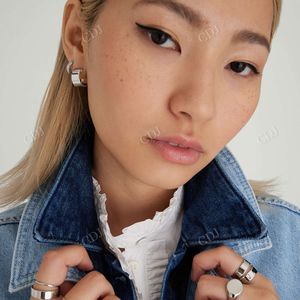 Pendientes de tuerca simples y delicados de alta calidad, joyería fina de oro sólido de 14 quilates, uso diario, regalo de moda para mujer - Product Image 6