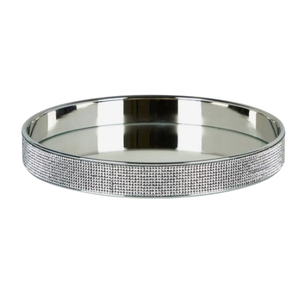 Plateau miroir en métal doré avec design décoratif Plateaux de Noël en verre doré Plateaux de service uniques - Product Image 3