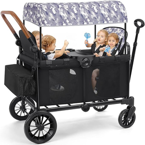 Nuevo Carro de lujo 4 en 1 para cochecito: calidad superior con asientos convertibles, manijas de empuje ajustables, toldo extraíble - Product Image 1