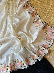 Calidad de exportación Diseñador de boutique indio Ropa étnica Bordado Sari de seda Último Sari exclusivo para ropa de fiesta de aspecto étnico elegante - Product Image 5