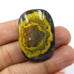 Pierre précieuse de jaspe bourdon naturel, cabochon, jaspe jaune, pierre lisse, fournisseur en gros pour bijoux - Product Image 1